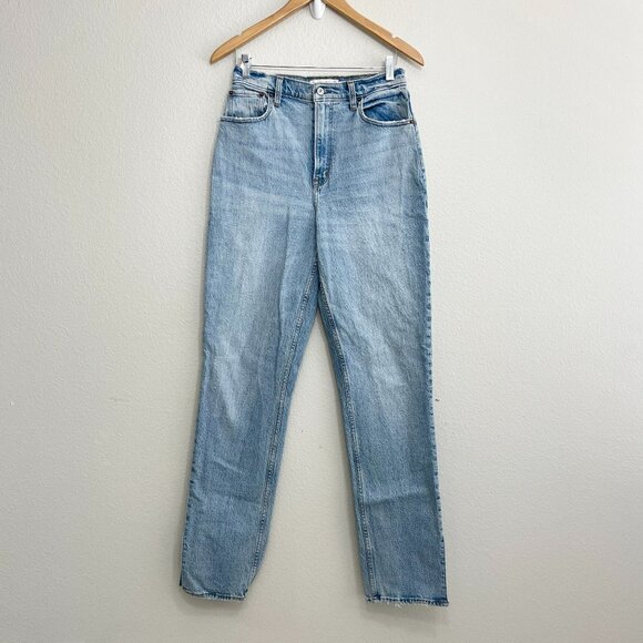 Abercrombie & Fitch 90s Straight Ultra High Rise Jeans Size 29 / 8 X Long Curve - Picture 1 of 6